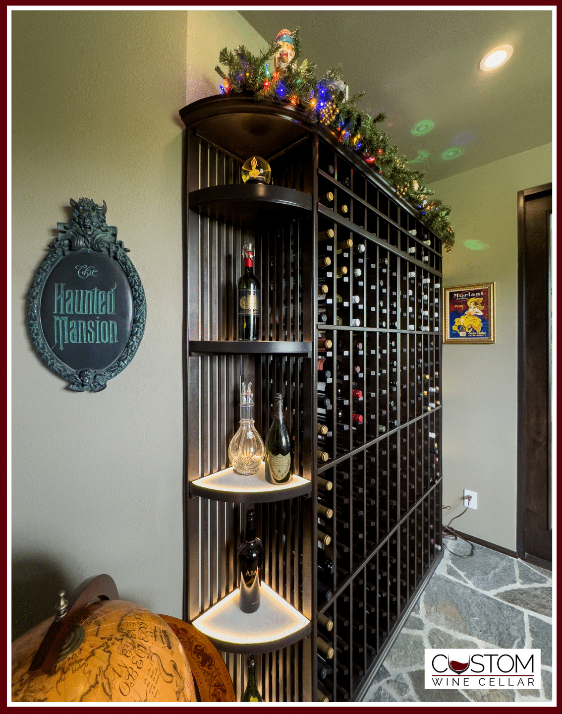 wooden wine racking system for traditional home wine cellar designs