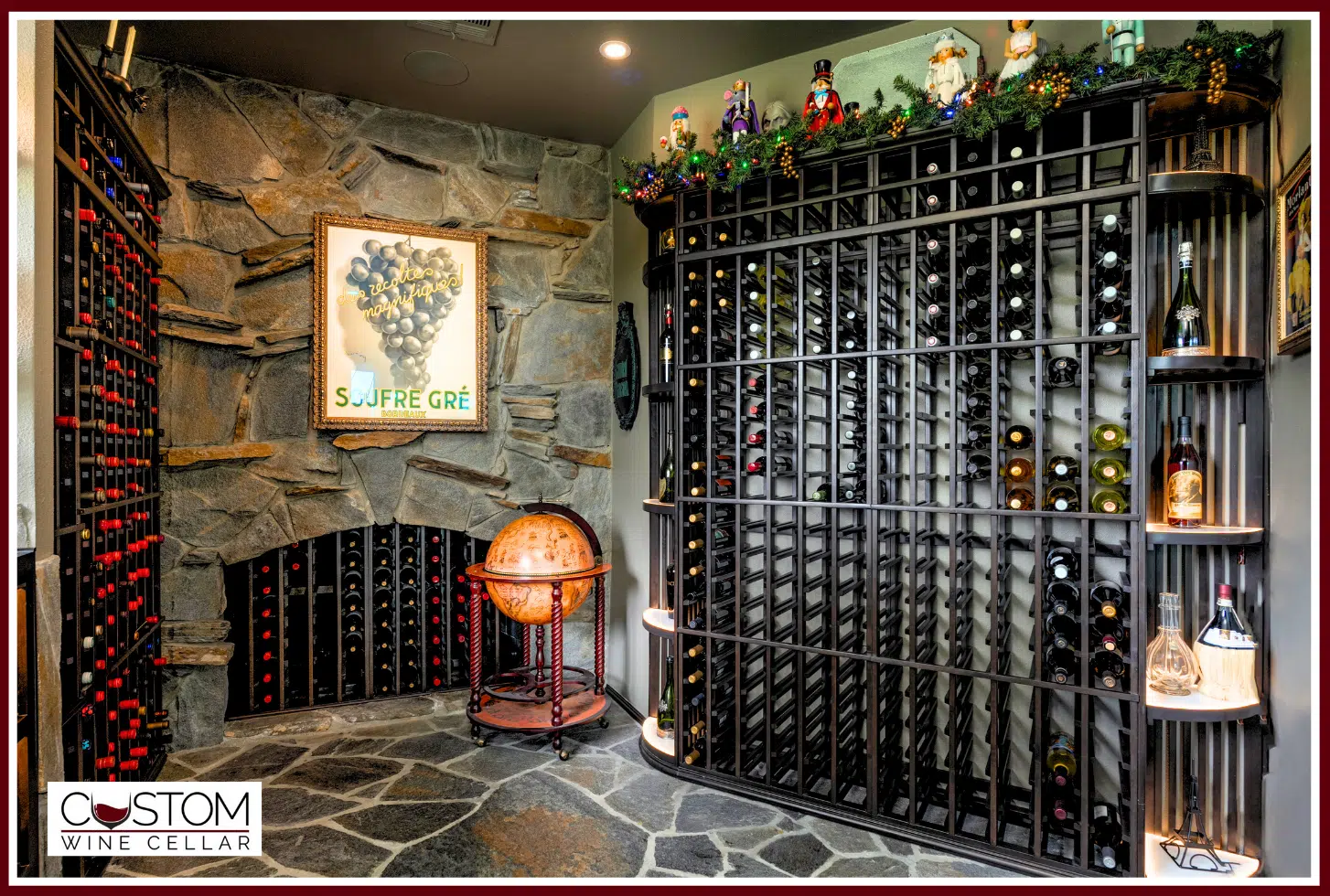 Traditional Home Wine Cellar Designs with Wooden Wine Racks