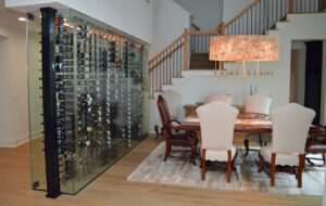 4 - Luxurious Glass Residential Wine Cellars in a Dining Area Luxurious Glass Residential Wine Cellars in a Dining Area