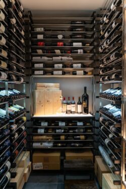 13 - Modern Wine Cellar and Metal Racking Designed in a Lovely Home in California Modern Wine Cellar and Metal Racking Designed in a Lovely Home in California
