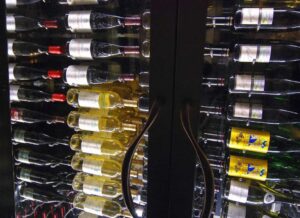 7 - Glass Wine Display in Horizontal Orientation Glass Wine Display in Horizontal Orientation