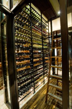 9 - Modern Wine Display in an Enclosed Glass in Ritz-Carlton Hotel Modern Wine Display in an Enclosed Glass in Ritz-Carlton Hotel