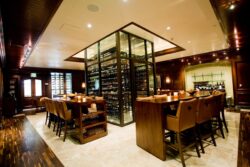 2 - Overlooking Modern Commercial Wine Cellar Display in Ritz-Carlton Hotel Overlooking Modern Commercial Wine Cellar Display in Ritz-Carlton Hotel