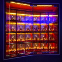 7 - Our design for this restaurant wine cellar involved a cooling system that refrigerated the wine at 55-58 degrees F. A restaurant wine cellar design cooled at 55-58 degrees.