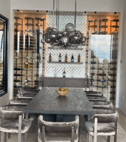 10 - Custom Wine Cellar Door Installed in this Dining Room in Dana Point Custom Wine Cellar Door Installed in this Dining Room in Dana Point