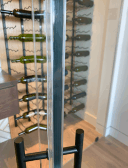 7 - Double-paned Tempered Glass Used in this Wine Cellar Door Double-paned Tempered Glass Used in this Wine Cellar Door
