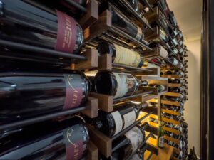 5 - Metal Wine Racking Elegant Display for a Wine Closet in an Orange County Home Metal Wine Racking Elegant Display for a Wine Closet