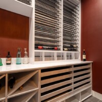 Safety is also priority when designing custom modern wine rooms which is why we made sure to provide enough walking and decanting spaces.