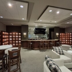 Brae Burn's newly renovated dining and social hall with our commercial wine lockers at the back.