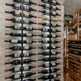 VintageView was the primary choice for this modern wine cellar's metal wine racks.