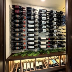 (10) Simple puck lights for the ceiling ensures the upper rows are also well-lit.