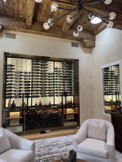 Wall-mounted wine cellars offer a minimalist way to display your finest bottles.