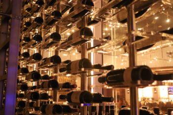 7 - Modern wine cellar design inside Gordon Ramsay’s Hell’s Kitchen San Diego restaurant.